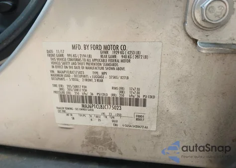 2018 Ford Ecosport Ses from USA, damaged, VIN MAJ6P1CL8JC175023